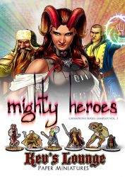 paper minis - Mighty Heroes cover